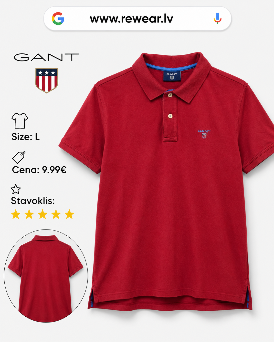 GANT Original Polo Shirt – Burgundy