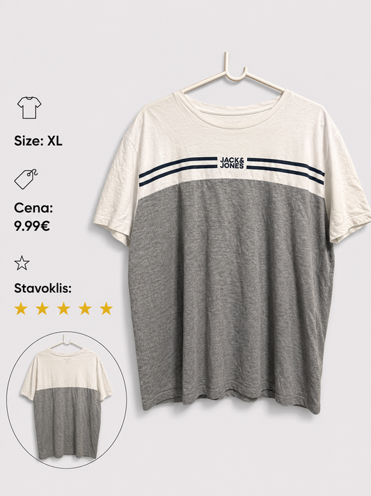 Jack & Jones T-krekls XL – Balts/Pelēks
