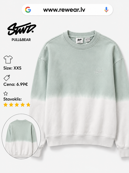 Pull&Bear STWD Ombre Sweatshirt Mint/White | XXS