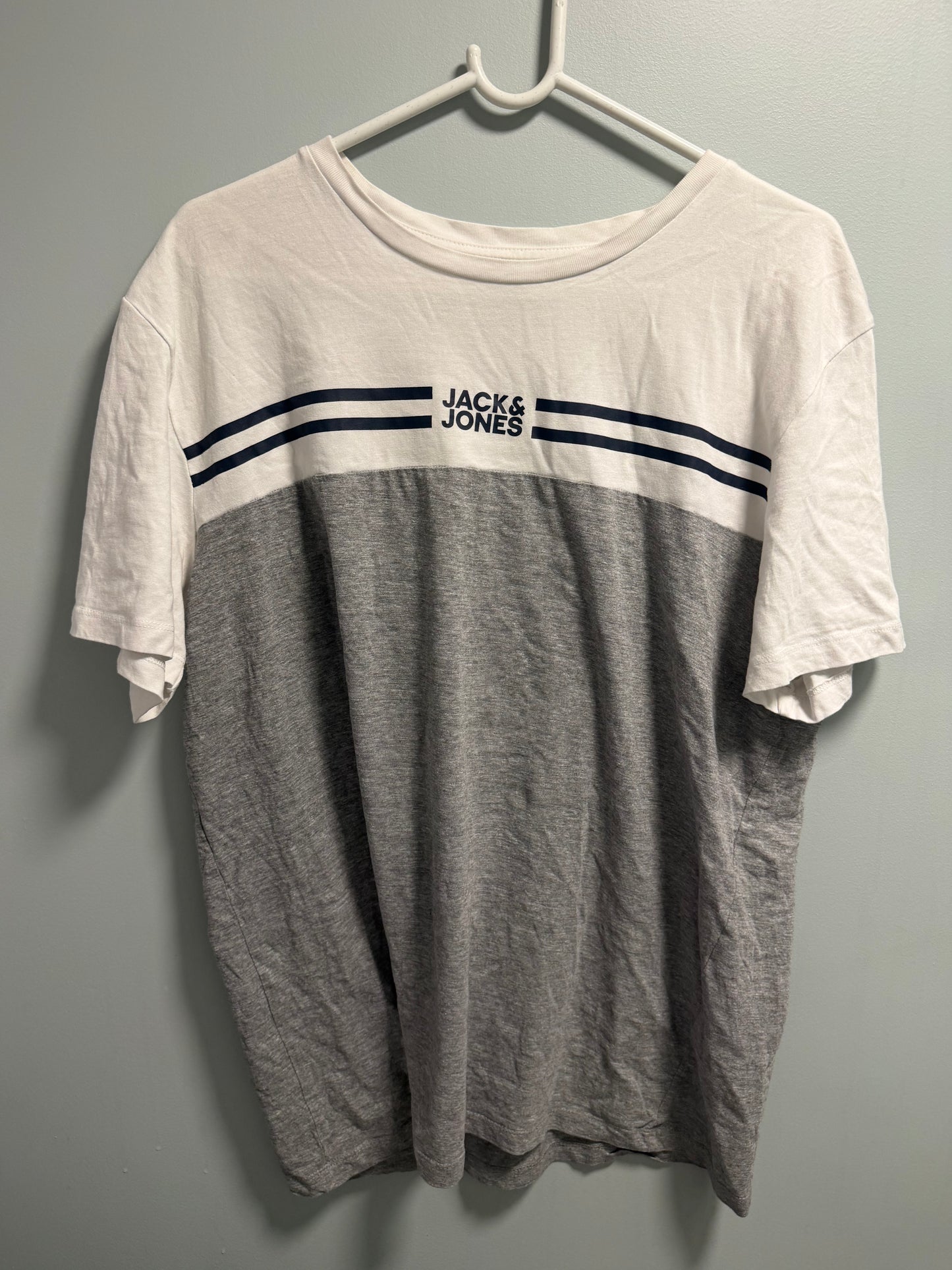 Jack & Jones T-krekls XL – Balts/Pelēks